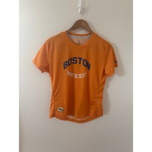 Tracksmith Boston MMXII Running Shirt Orange Women's Large‎ Athletic Tee